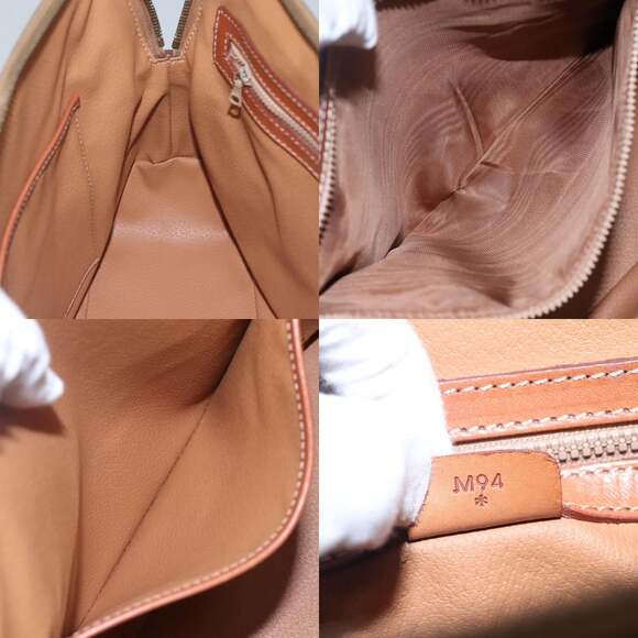 CELINE Macadam Canvas Hand Bag Pvc Leather Gold Brown - Picture 12 of 13